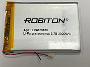 Аккумулятор Li-pol 4,0*70*100 3,7v 3000mAh (4070100) ROBITON