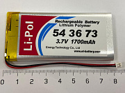 аккумулятор LP543673 3.7V 1700mA