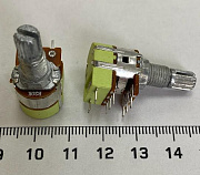 резистор переменный сдвоенный с выключателем WH9015-2 W/S B20K