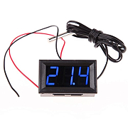 термометр -50 +110°С цифровой синий  Нцифры=14мм 3 разряда,  U=5-12V; 49х29х23мм, в рамке