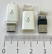 разъем micro USB штекер прямой белый