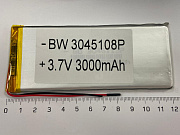 Аккумулятор Li-pol 3,0*45*108 3,7v 3000mAh (3045108)