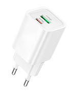Сетевое З/У GFPower S75PQ 1USB+1Type-C 30W QC3.0 белый