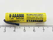 Аккумулятор ET H-AAA800-T с выводами 1.2V 800mAh Ni-MH